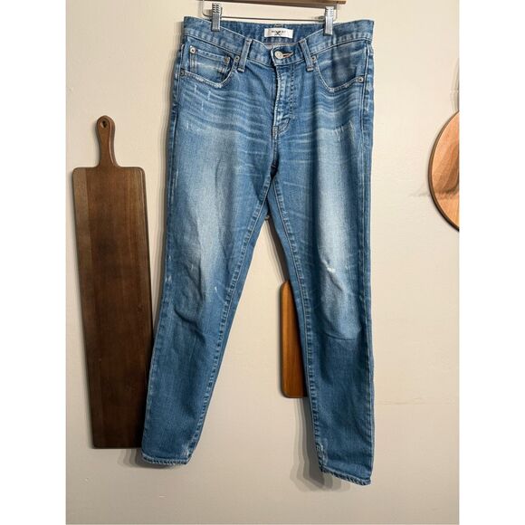 Moussy Vintage Blue Denim Stretch Distressed Skinny Jeans Medium Wash Size 27